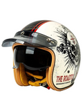 Vintage Open-Face Motorcycle Helmet with Sun Visor