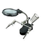 Præcisionsloddehjælpestation med LED-forstørrelsesglas og justerbare clips