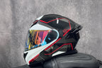 Casque de moto intégral rabattable avec double lentille et aileron arrière aérodynamique, certifié DOT