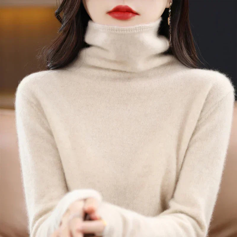 Orenda 女士美利奴羊毛舒适套头毛衣，100% 羊毛