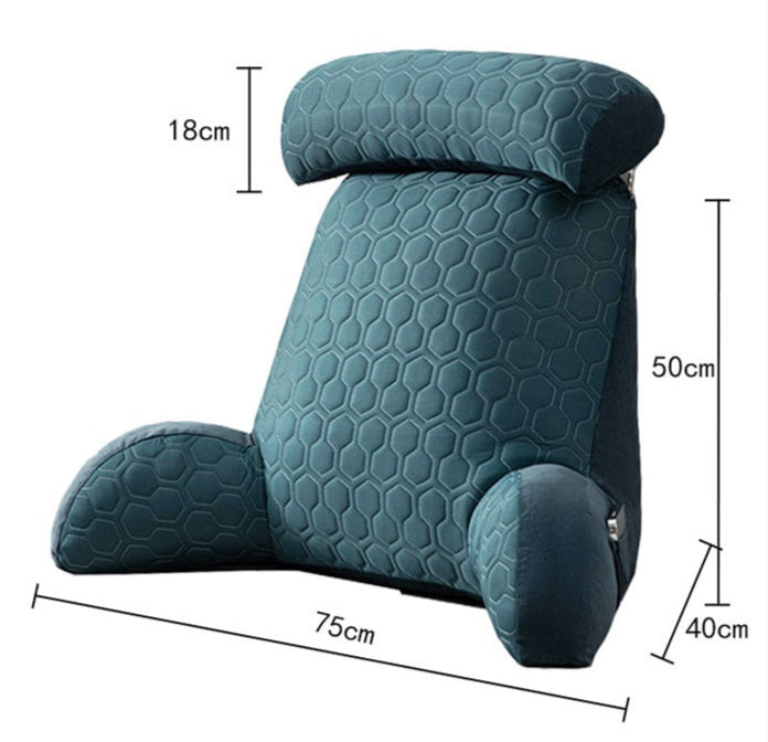 Ergonomický polštář na čtení s opěrkami na ruce a opěrkou hlavy
