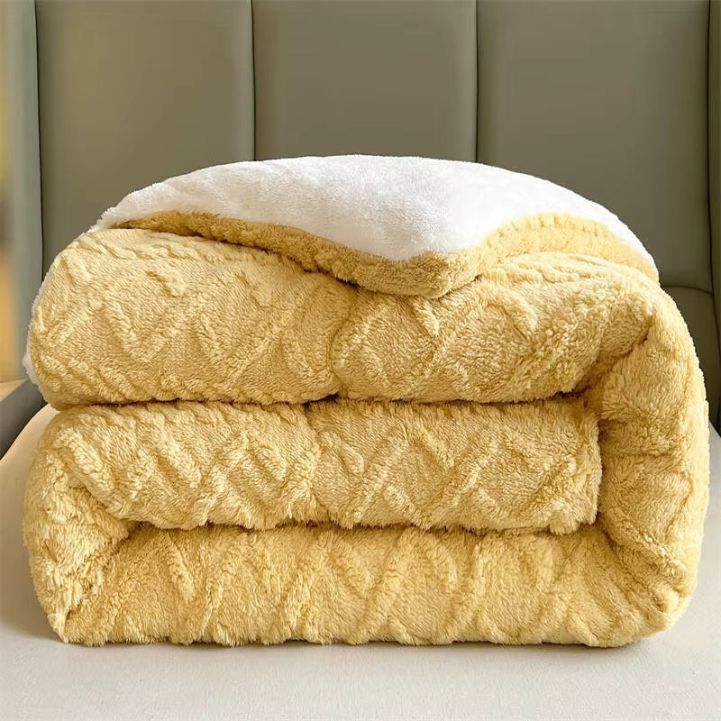 Cozy NylaWeave Weighted Blanket With Lamb Cashmere For Winter Comfort
