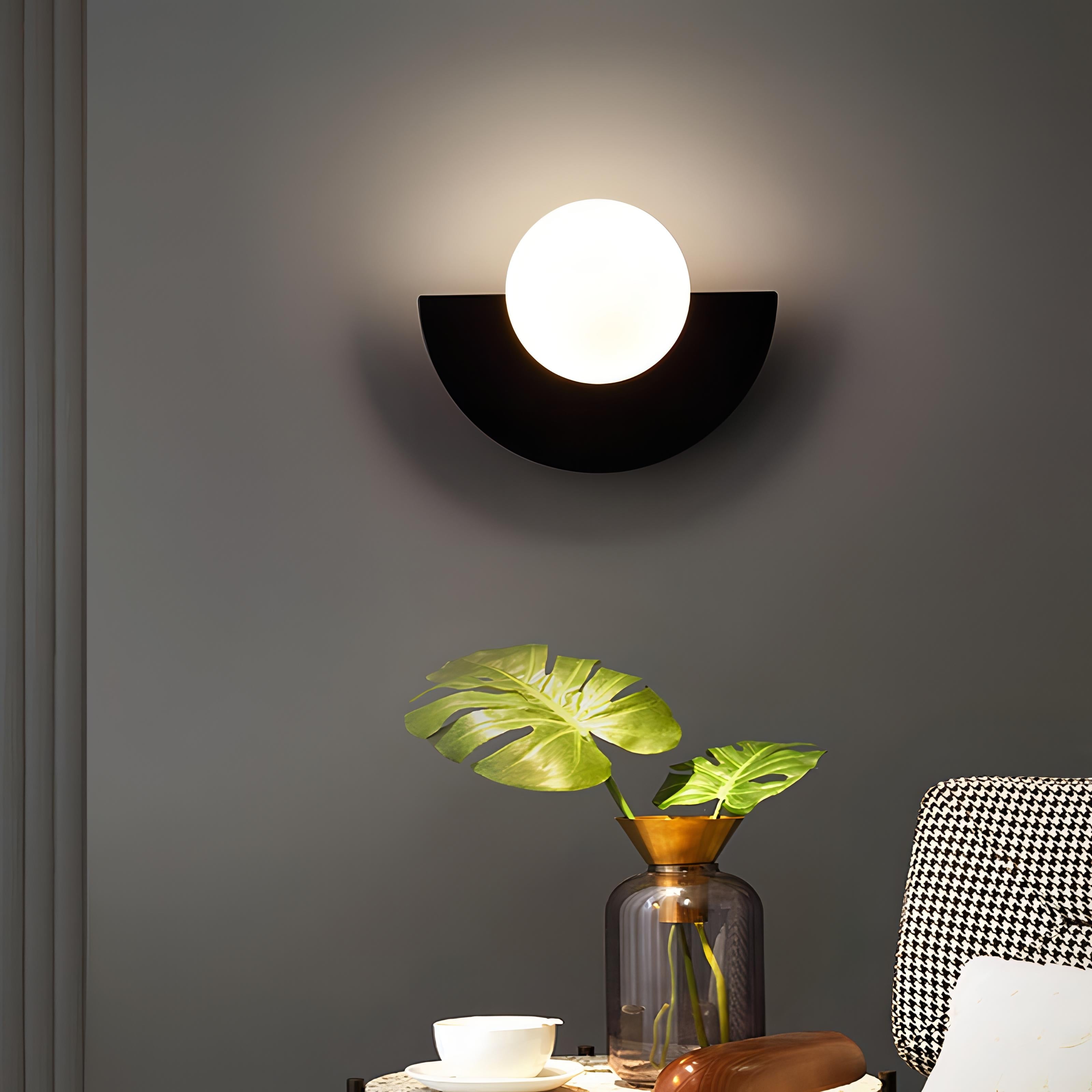 Aurelia Nordic Semicircle Wall Light For Living Areas With Soft Glow