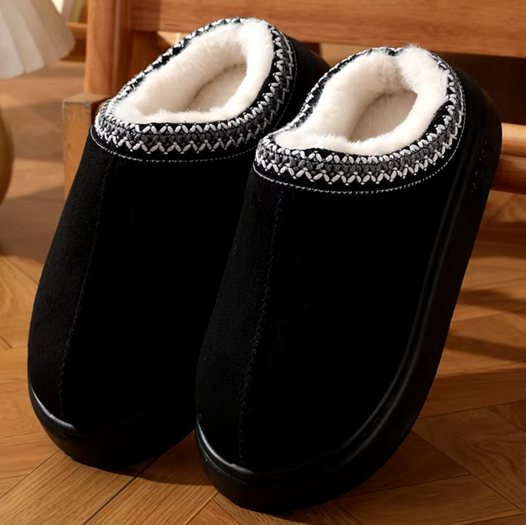 Pantofole unisex in pelle di pecora con fodera in lana per il comfort interno