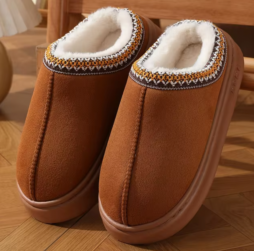 Pantofole unisex in pelle di pecora con fodera in lana per il comfort interno