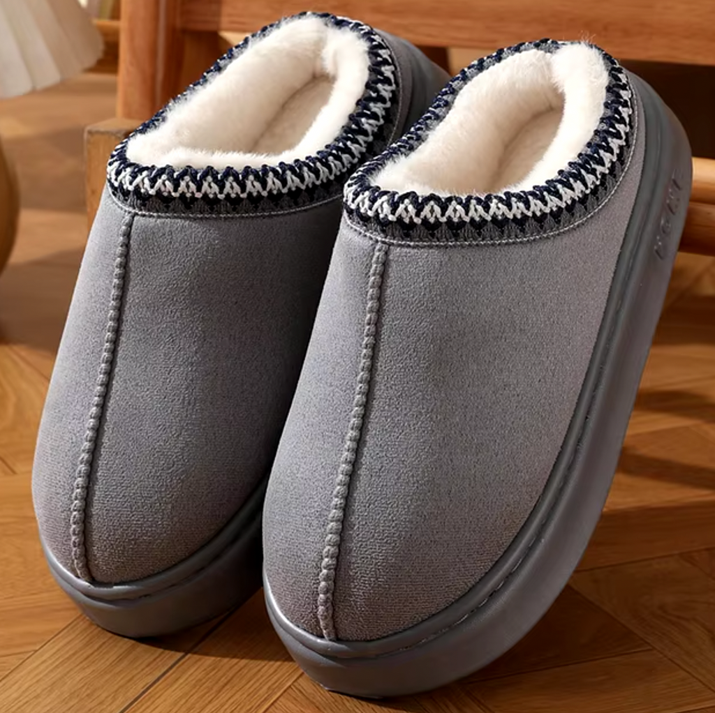 Pantofole unisex in pelle di pecora con fodera in lana per il comfort interno