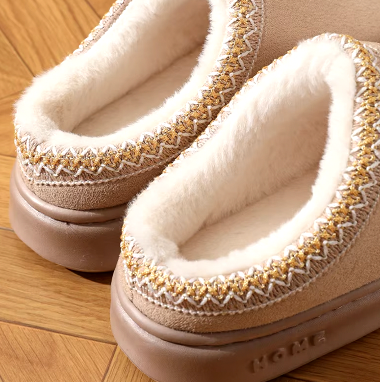 Unisex Sheepskin Slippers With Wool Lining For Indoor Comfort