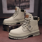 Comfortable Men's Lace-Up Boots – Leather Support Boots with Non-Slip Sole