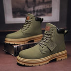 Comfortable Men's Lace-Up Boots – Leather Support Boots with Non-Slip Sole