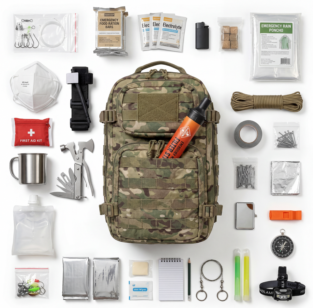 Complete 14-Day Emergency Survival Backpack Kit for One Person