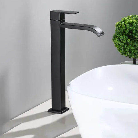 Robinetterie de lavabo noir mat avec contrôle de débit facile pour les particuliers