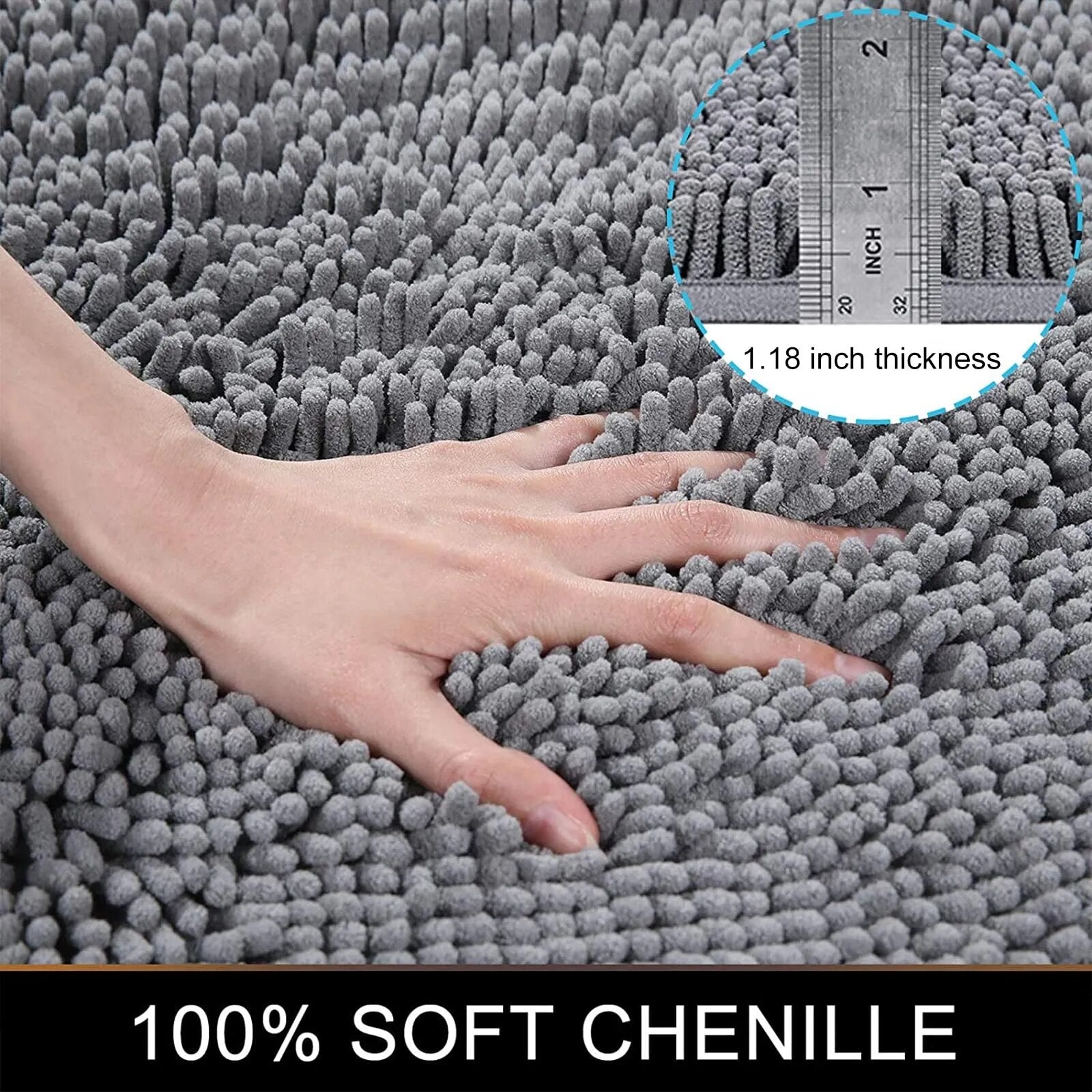 Tapis de bain épais absorbant NimbusStep avec grip antidérapant pour la sécurité