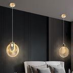 Aurelia Pendelleuchte mit LED-Kristall in Gold für Wohnbereiche