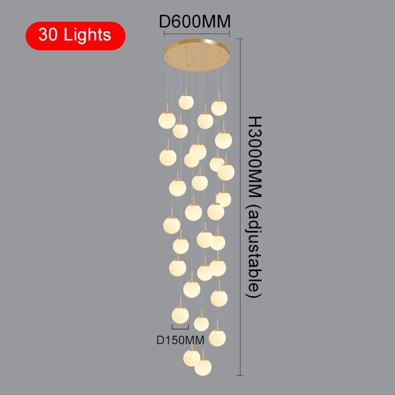 Lampada a sospensione Liora Orb per ingressi e hall eleganti