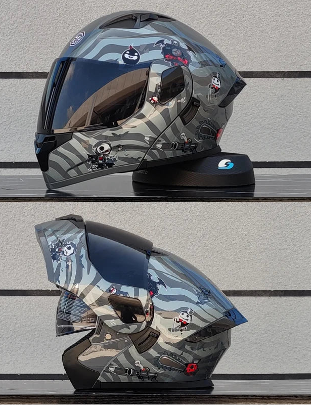 Flip Front Full Face Motorcycle Helmet With Two-Lens Shield DOT Approved