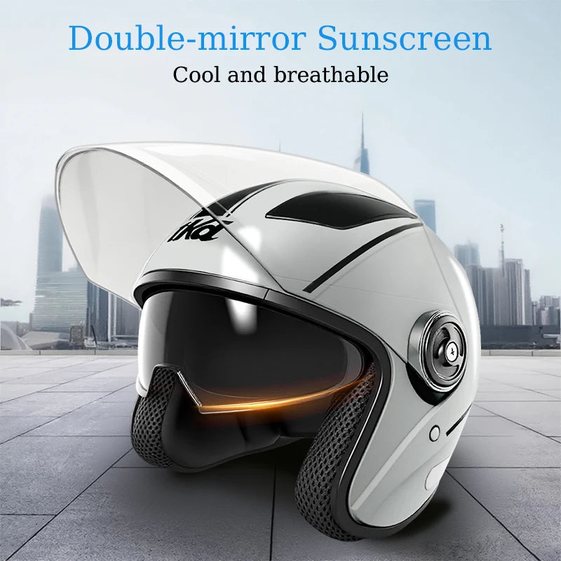 Modułowy kask motocyklowy z podnoszoną szczęką i podwójnymi wizjerami, certyfikowany DOT i ECE