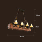 Wood Ceiling Light With LED Illumination In Industrial Antique Style For Modern Interiors