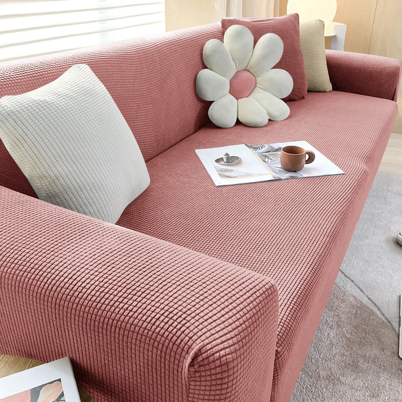 Elastic Sofa Slipcover Anti Slip Backing Washable Fits 1 To 3 Seat Couches