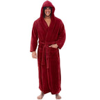 Peignoir à capuche en peluche CozyNest pour homme, pour un confort chaud