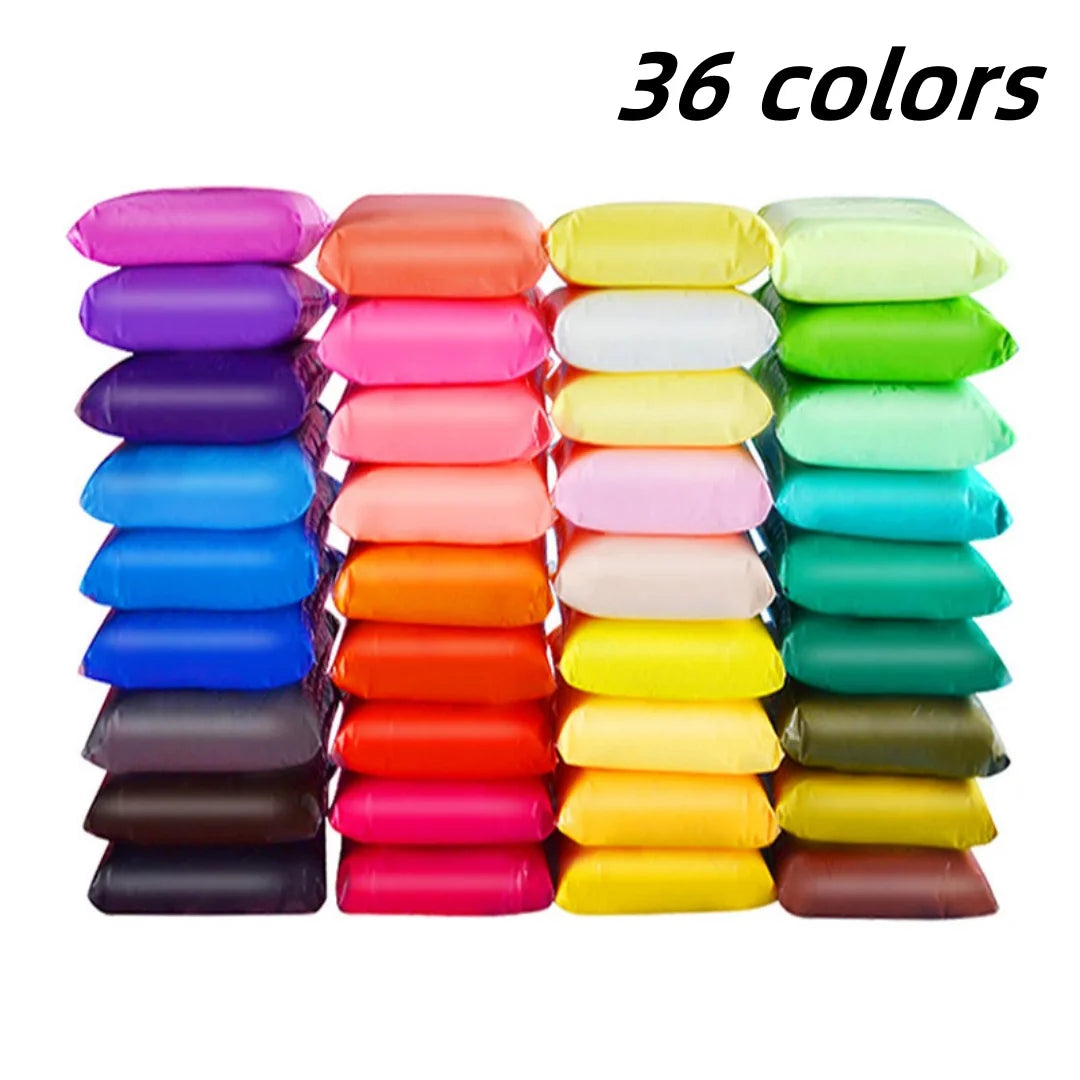 Set di Argilla ad Asciugatura all'Aria per Bambini con 36 Colori, Leggera e Non Tossica, con Attrezzi