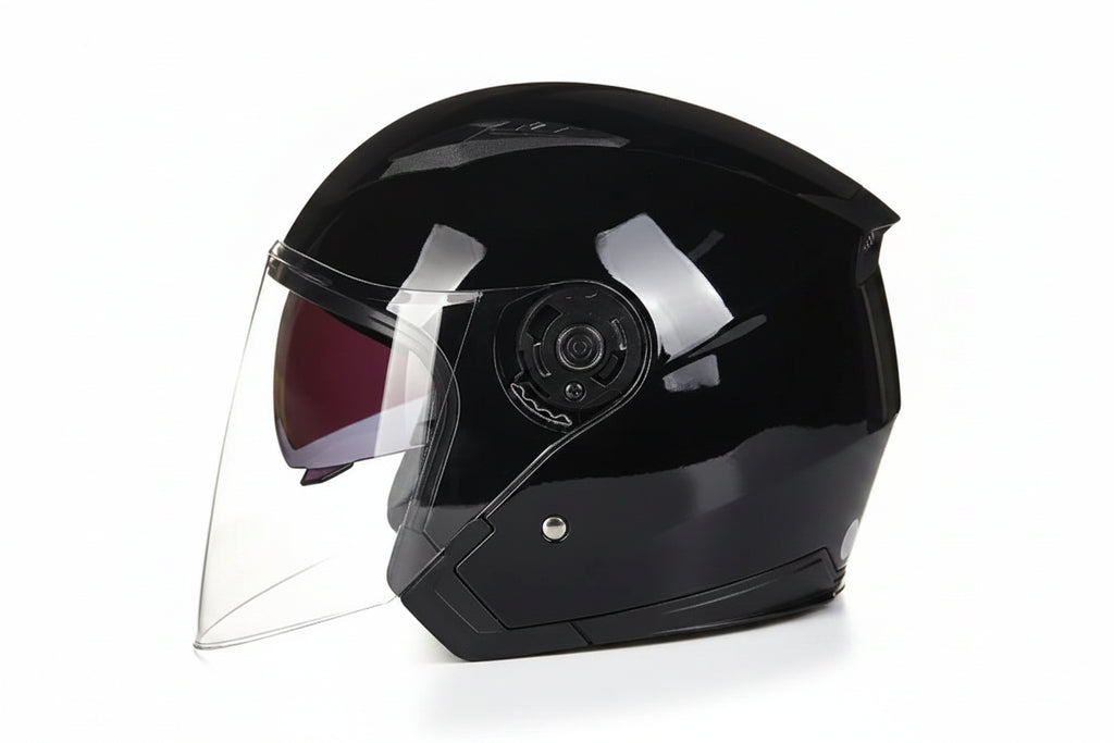 Dual-Visor Half Motorcycle Helmet - DOT Certified