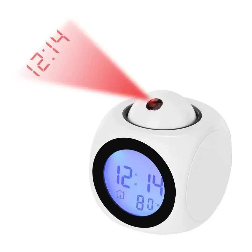 AlarmBeam Projection Clock with Temperature and Dual Alarm – LED Display