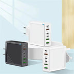 160W USB C vegglader med flere porter og strømsentral