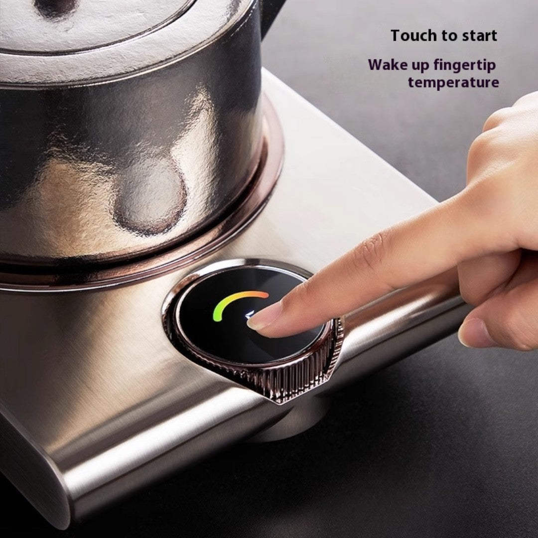 SerenoHeat 1000W Ceramic Hot Plate With Charcoal Style Heat Emulation For Tea Lovers