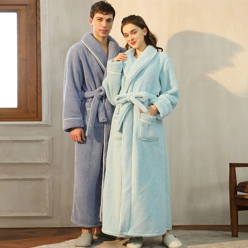 Robe de Inverno CozyFlannel com Cinto e Gola Rebatível