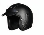 Vintage Style Open Face Helmet For Motorcycles PU Leather DOT Approved