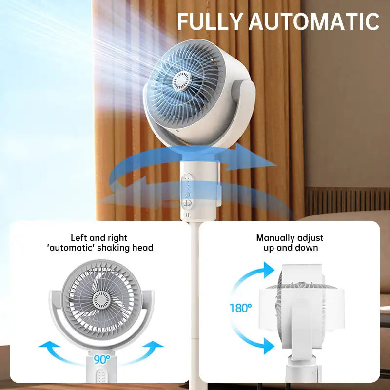 Cordless Oscillating Air Circulation Fan With Remote And Timer For Home Office