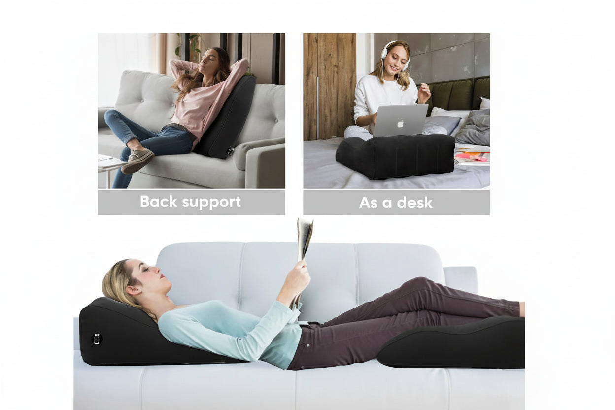 Almohada cuña inflable para elevación de piernas a 45 grados para mayor comodidad