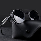 Okulary przeciwsłoneczne FluxNova Rogue Fusion Retro Round z lustrzanymi soczewkami i detalami mechanicznymi