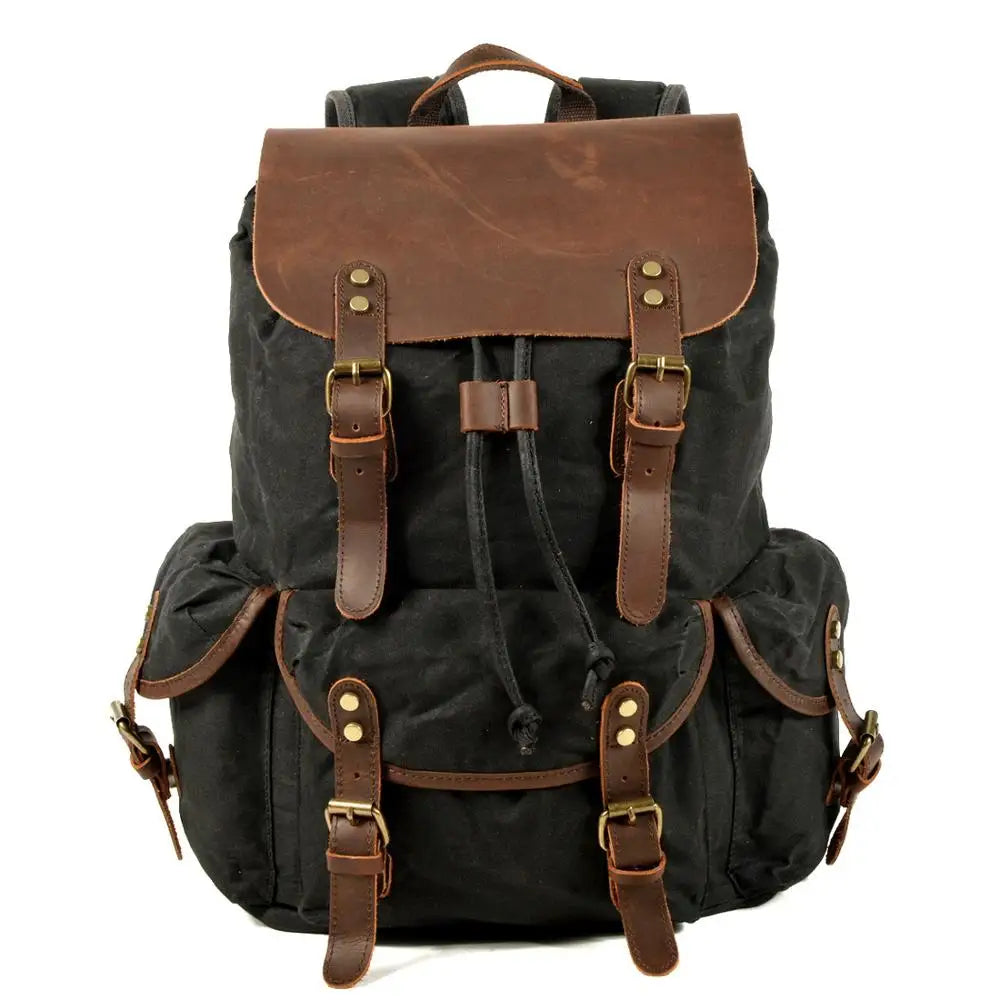 Zaino da viaggio Ridgeway con dettagli in pelle e tela resistente