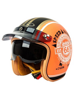 Vintage Open-Face Motorcycle Helmet with Sun Visor