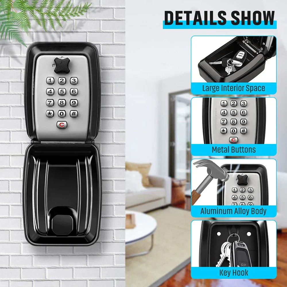 Seif Exterior pentru Chei KeyGuard cu Montare pe Perete, Rezistent la Intemperii