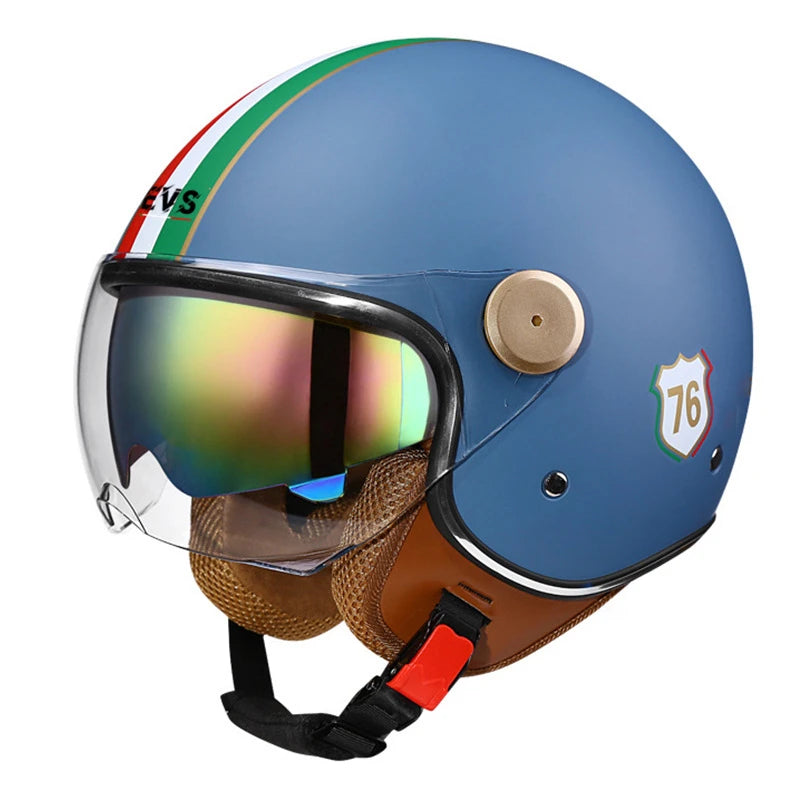 3/4 Open-Face Motorcycle Helmet with Windproof Lens