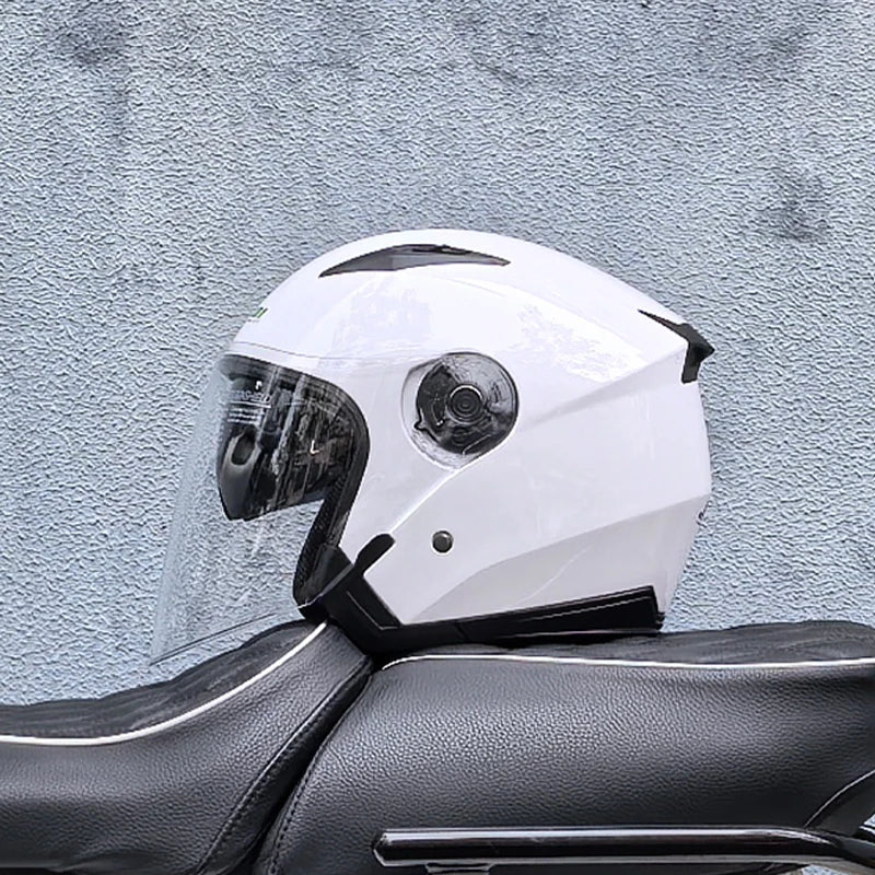 Lightweight 3/4 Motorcycle Helmet with Dual Visor
