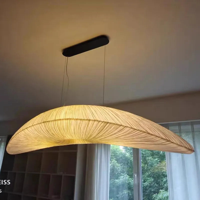 Suspension Aurelia blanche avec lustre en tissu