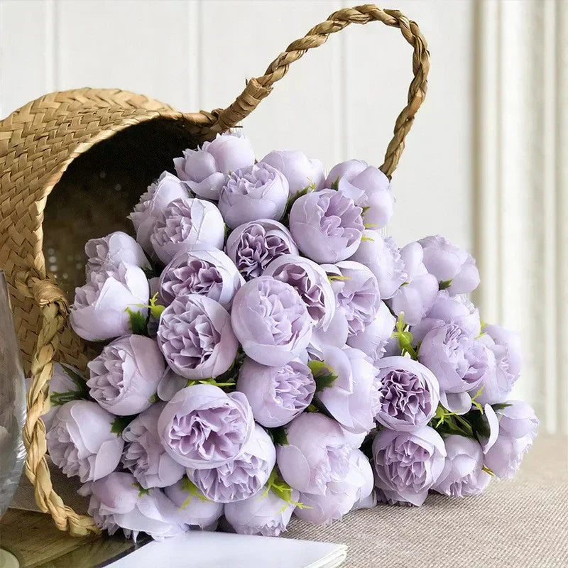 Romantic Silk Peony Bouquet From Lyra With 27 Realistic Blooms