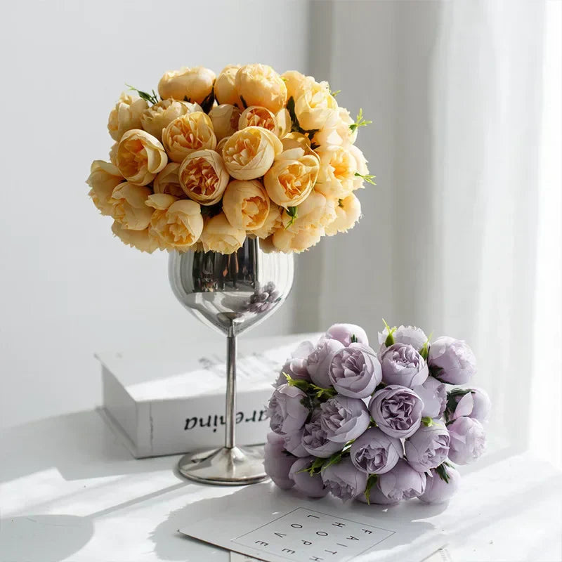 Romantic Silk Peony Bouquet From Lyra With 27 Realistic Blooms