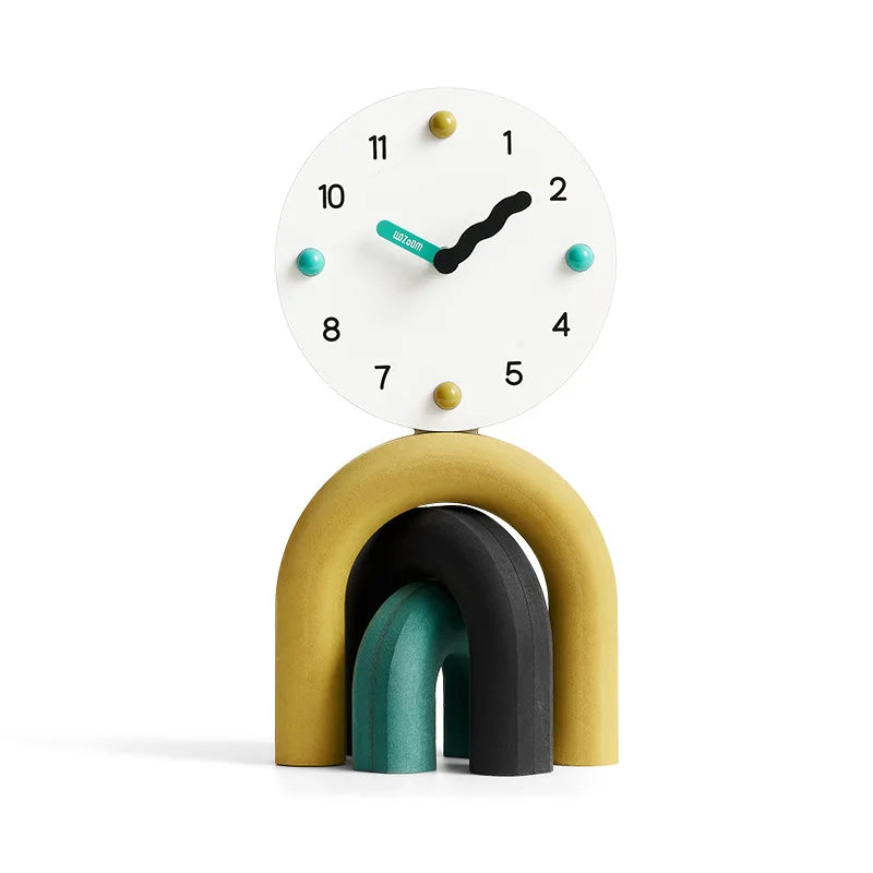 LumenArc Nordic Arch Table Clock In Two Finishes Sleek Style
