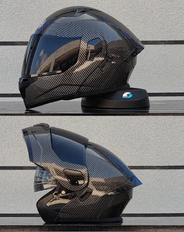 Flip Front Full Face Motorcycle Helmet With Two-Lens Shield DOT Approved