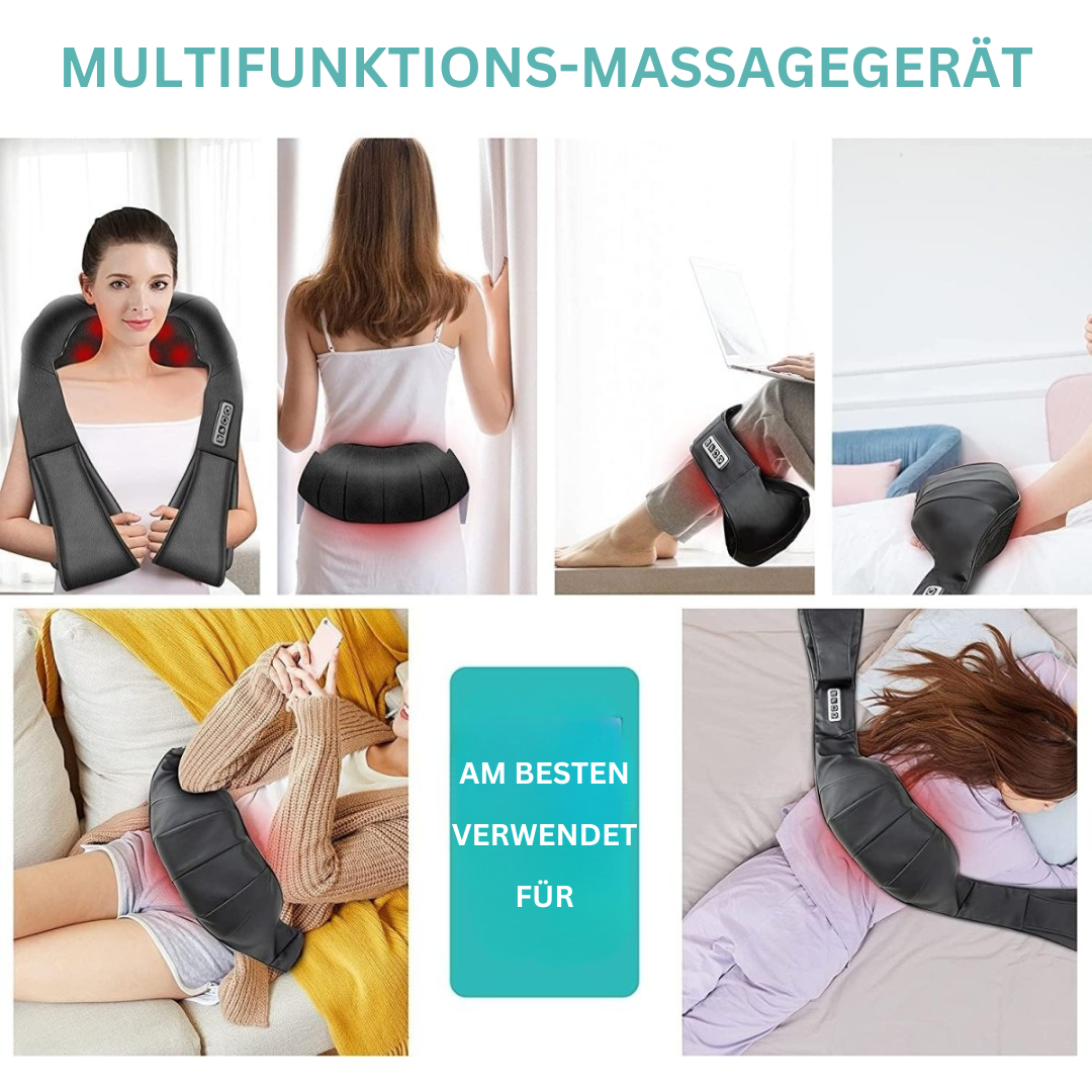 Perna Shiatsu Flowrelief cu masaj cu căldură infraroșie pentru gât