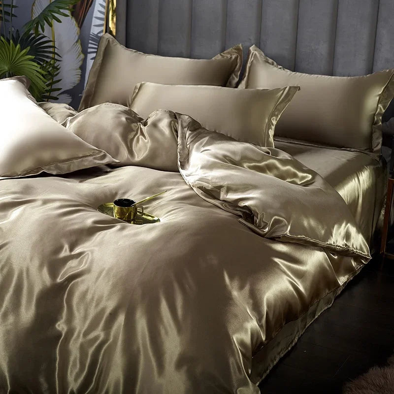 Ensemble de literie de luxe en satin Aurielle pour des nuits reposantes