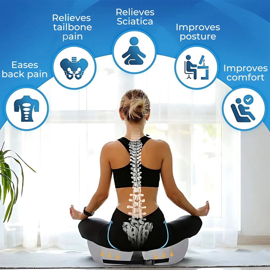 AetherFlex ergonómikus memóriahabos ülőpárna testtartás támogatására