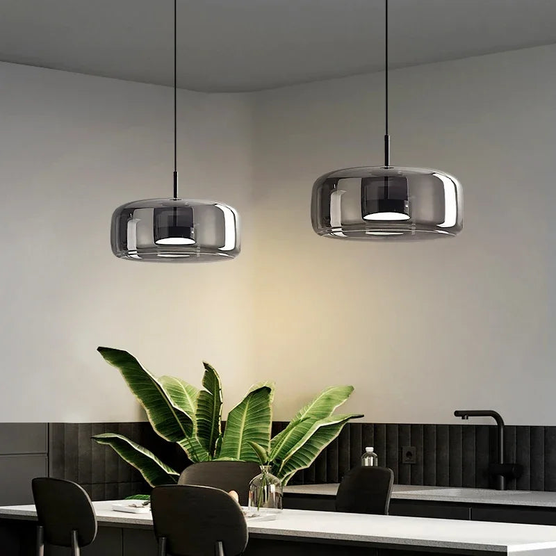 SleekChic Contemporary Glass Dome Fixture Chandelier For Living Rooms