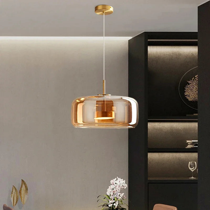 SleekChic Contemporary Glass Dome Fixture Chandelier For Living Rooms