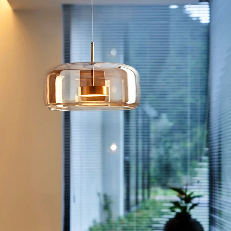 SleekChic Contemporary Glass Dome Fixture Chandelier For Living Rooms
