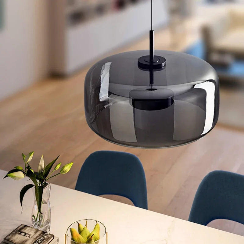 SleekChic Moderner Glasdom-Leuchter für Wohnzimmer